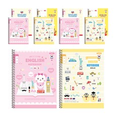 PENPIA 女童印花英文筆記本 1~6年級適用, 10個, 隨機發貨