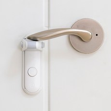 아가드 무타공 3단 레버형 도어 잠금장치, 화이트, 1개