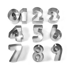 數字蛋糕模具10件組, 單一顏色, 1套