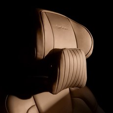 본투로드 오브제 차량용 헤드레스트 일체형 커버 목쿠션 36 x 33 x 22 mm, 브라운, 1개