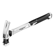 45號高碳鋼鍛造釘子磁吸雙V鋸齒方頭木工專家用家用羊角錘拔釘器錘子 400 x 30 mm, 1個, YLD051300