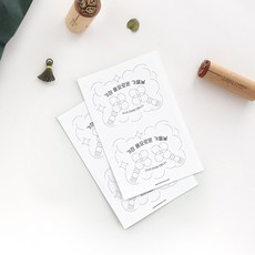 hello moris 中秋節線條貼紙 2入, 50個, 混色