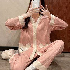 孕婦小熊睡衣上下套裝