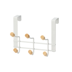 鐵藝原木門後掛勾 6勾, 1個, 白色