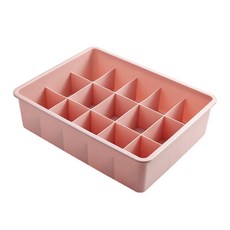 內衣襪子塑膠收納盒 01 粉紅色 15格, 1個