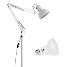 샛별하우스 하이텍 3단 장스탠드 ver2 + LED 식물전구, 화이트(스탠드), 전구색(전구)