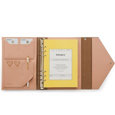 有趣的女僕 手拿包款 6孔手帳本封面 A5 套組, 1套, 粉色的