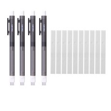 deLi Square Sharp Eraser 4p + Refill 10p 套組, 隨機顏色, 1套