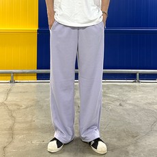 플레이즈 남성용 2단기장 스트링 밴딩 옆절개라인 와이드 팬츠 롱