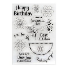 yes mall 手帳小卡裝飾DIY透明矽膠印章 NO2, 1個