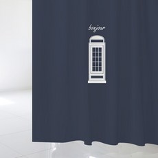 北歐風浴簾 SC368 L號 1800*1880mm+不鏽鋼掛鉤 12入+白色掛桿組合, 1套