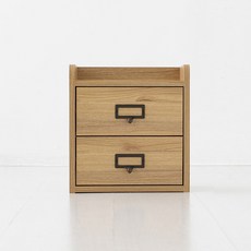 마켓비 폴라보 미니 서랍장 SHM3230, 캄포어베니어, 2단