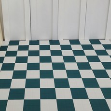 Saenghwaleobgeulyeonguso 混搭組合式拼接地板, 白色 + 森林綠, 72個