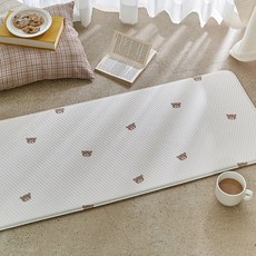 DECOVIEW 小熊雙面緩衝廚房地墊, 象牙白 + 米色, 1個