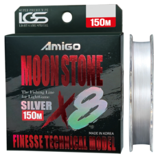 AmiGo Moonstone Finesse Line 石狗公 鱒魚 8股 PE線, 白銀色, 1個