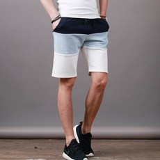 스댕클럽 남성용 삼색 배색 트레이닝 반바지 MJB3503