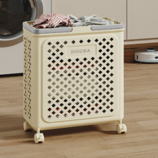 Paradiso Mood Roll Light Fold 可折疊多用途收納洗衣籃 附輪款, 香草