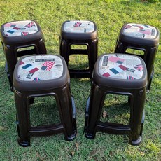 유럽풍 인테리어 사각방석의자 특대 5p, 브라운