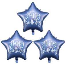 派對裝飾 鋁箔氣球 生日星星 藍色 40cm, 3個, 混合顏色