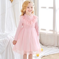 Noble Angel女童款蝴蝶結蕾絲滿滿洋裝 No 5144