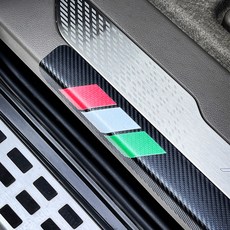 SOTT 3D碳纖維PPF保護膜 防刮汽車門檻 2種 x 2入組, 請參考內容, 紅白綠