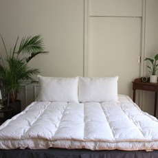 SAINT GOOSE 五星級飯店雙層結構鵝絨床墊 5300g, 白色