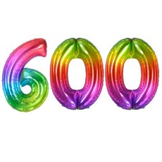 조이파티 숫자 은박풍선 레인보우 대 600, 혼합색상, 1세트