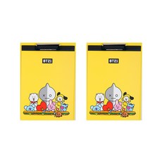 STUDIO EIGHT BT21文件板夾 2入+筆記本 2入, 黃色, 1組