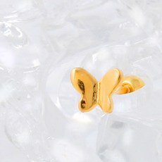 miniart 女性用 14K Gold pin 單支蝴蝶穿孔耳環