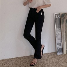 큐니걸스 여성용 수선놉77 밴딩 롱 부츠컷 팬츠 롱버전