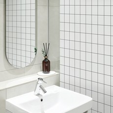 까사마루 욕실 커튼 + 커튼링 12p, 체크, 1개