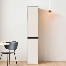 엘리에셀 비스포크 오브제 광폭 다용도 선반 5단 키큰 틈새 수납장 350 방문설치, 올베이지