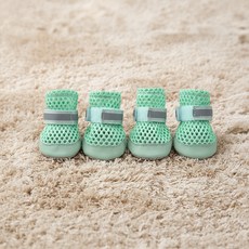 웨이비데이즈 강아지 심플 메쉬 미끄럼방지 신발 W265-0277, 민트, 4개