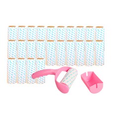 MINEING 迷你斜切黏毛滾筒 粉色 100張+收納盒+補充包 25入, 1組