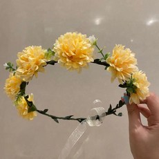 新娘婚禮頭飾花冠, 黃色的