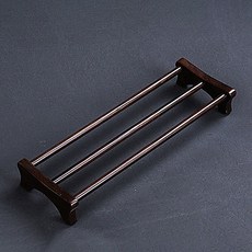 竹子原木茶道杯架工具拱形支架, 烏木, 1個