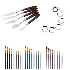 다루미 팔레트 + 유화 나이프 5p+ 붓 30p 세트, 1세트, 5칸