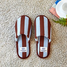 Modern House 週末毛巾布條紋拖鞋, 1個, 藍棕色