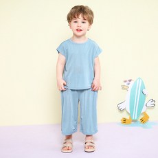 mollimelli 兒童涼感透氣新簡約無袖涼爽上下套裝