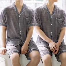 테라우드 남성용 냉감 쿨링 잠옷 상하의 세트 2p