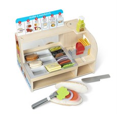 Melissa&Doug 美國瑪莉莎 小吃三明治櫃檯遊戲MD41650, 混色