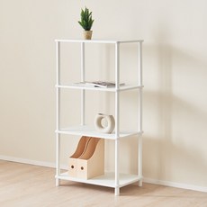 비스타 국내생산 수평조절 조립식 다용도선반 수납장 4단, 화이트