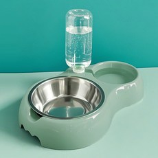 데이소이 반려동물 단색 자동급수기 식기세트 S, 03 그린, 1세트
