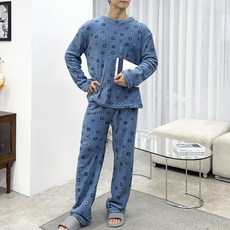 안나앤코 남성용 캐릭터 골지 파자마 상하의 세트