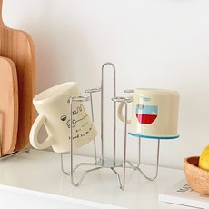 Bareunliving 304不鏽鋼圓形杯架, 銀色, 1個