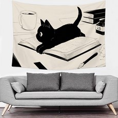Home Flow 黑貓系列室內牆壁裝飾掛毯, E