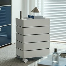 가규 회전 서랍장, 브라잇화이트, 5단