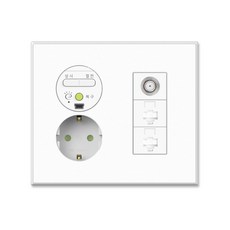 WONHA Ti2通訊插座備用1口+CATV+RJ45 2個磨砂白雪, 1個