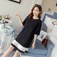 孕婦條紋短袖連身裙