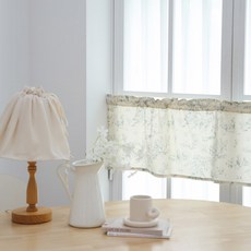 Maison Textile Toile Natural 30支純棉基本款短窗簾, 綠色
